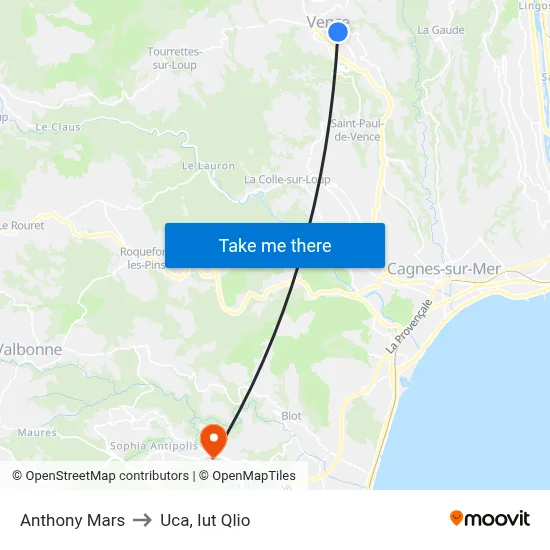 Anthony Mars to Uca, Iut Qlio map