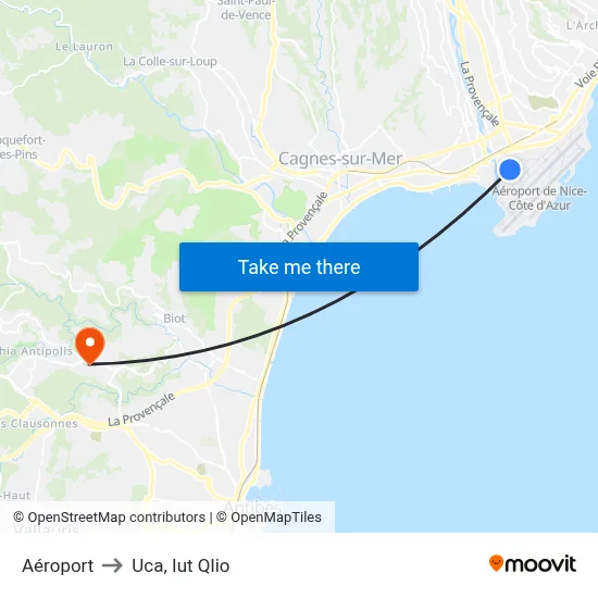 Aéroport to Uca, Iut Qlio map