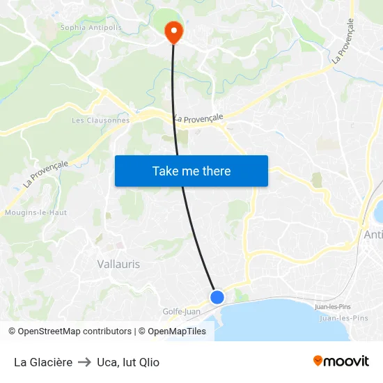 La Glacière to Uca, Iut Qlio map