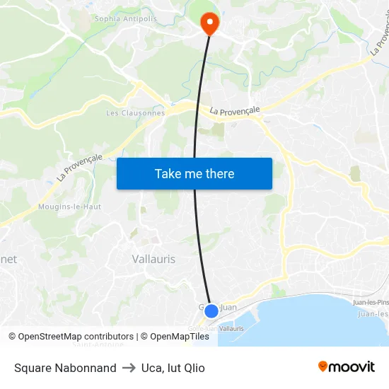Square Nabonnand to Uca, Iut Qlio map