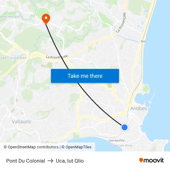 Pont Du Colonial to Uca, Iut Qlio map