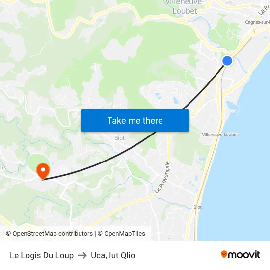 Le Logis Du Loup to Uca, Iut Qlio map