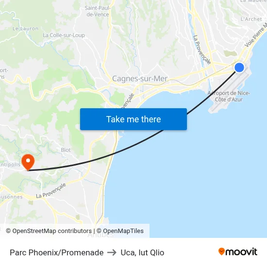 Parc Phoenix/Promenade to Uca, Iut Qlio map