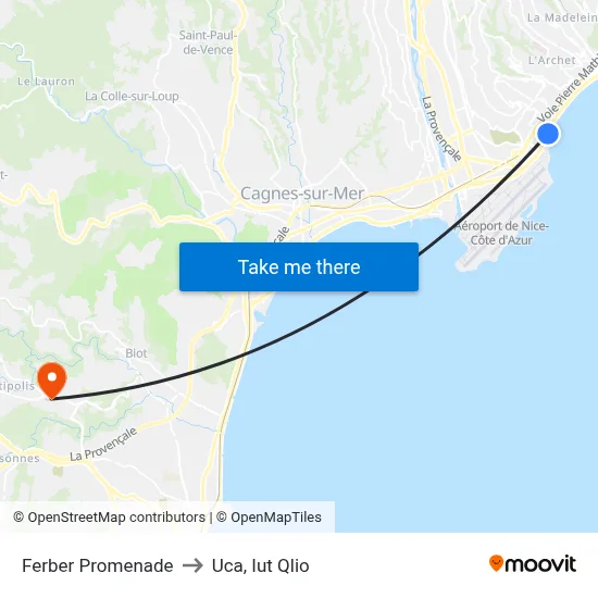 Ferber Promenade to Uca, Iut Qlio map