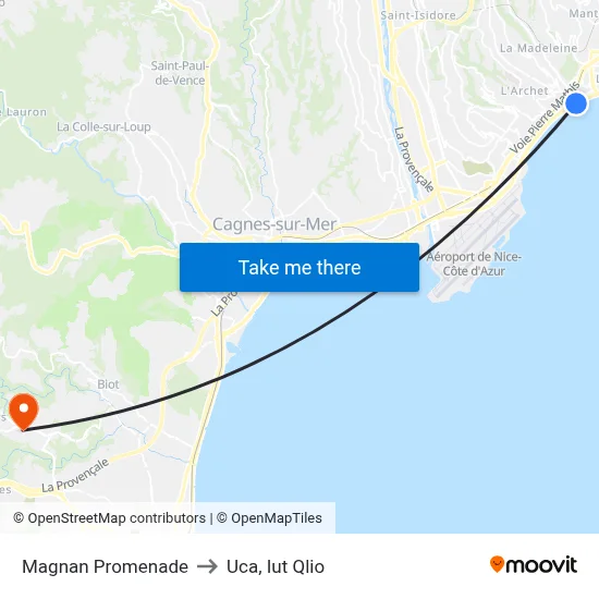 Magnan Promenade to Uca, Iut Qlio map