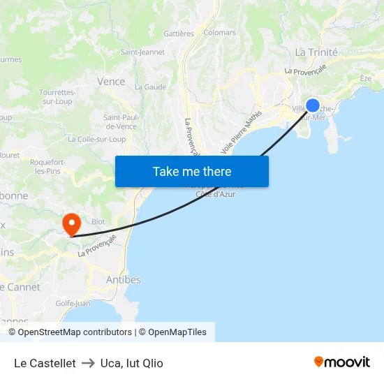 Le Castellet to Uca, Iut Qlio map