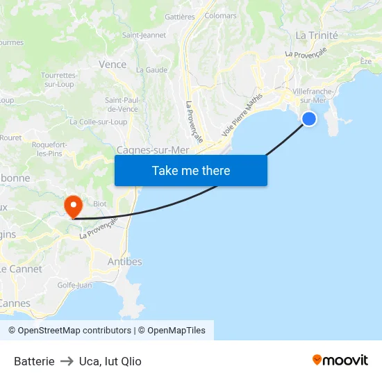 Batterie to Uca, Iut Qlio map