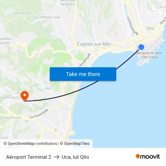 Aéroport Terminal 2 to Uca, Iut Qlio map