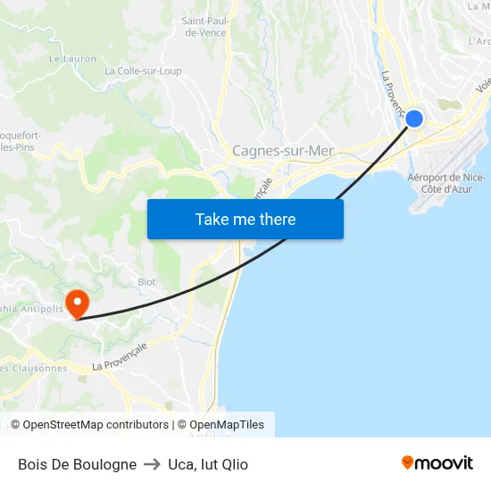 Bois De Boulogne to Uca, Iut Qlio map