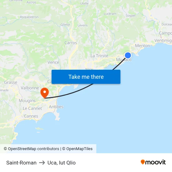 Saint-Roman to Uca, Iut Qlio map