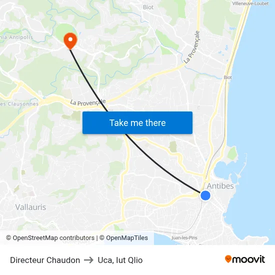 Directeur Chaudon to Uca, Iut Qlio map