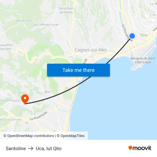 Santoline to Uca, Iut Qlio map