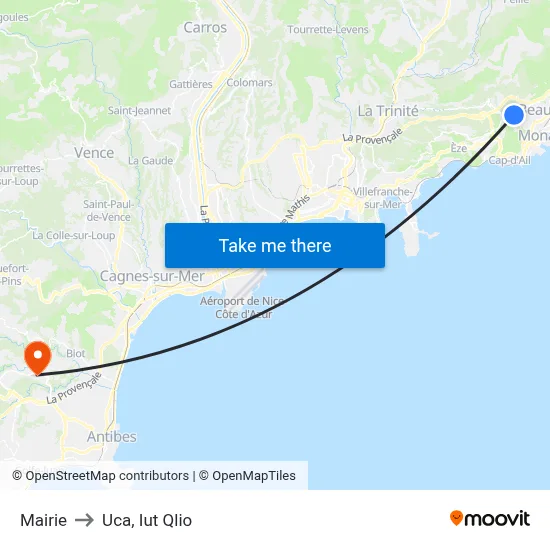 Mairie to Uca, Iut Qlio map