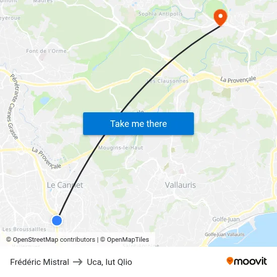 Frédéric Mistral to Uca, Iut Qlio map