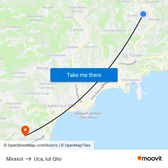 Mirasol to Uca, Iut Qlio map