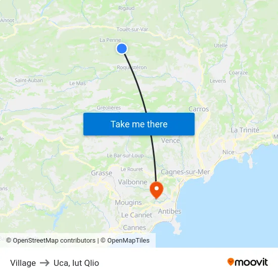 Village to Uca, Iut Qlio map