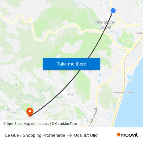 Le Gue / Shopping Promenade to Uca, Iut Qlio map