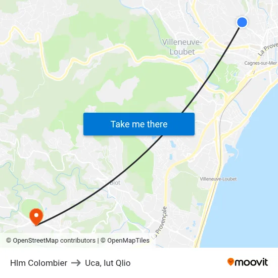 Hlm Colombier to Uca, Iut Qlio map