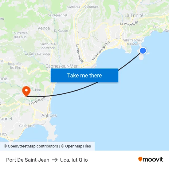 Port De Saint-Jean to Uca, Iut Qlio map