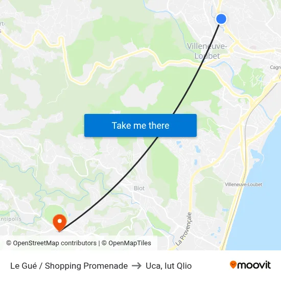 Le Gué / Shopping Promenade to Uca, Iut Qlio map