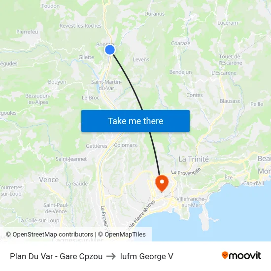 Plan Du Var - Gare Cpzou to Iufm George V map