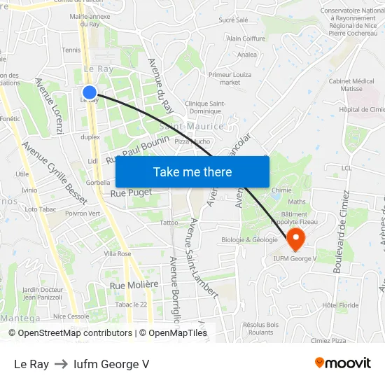 Le Ray to Iufm George V map