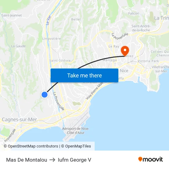 Mas De Montalou to Iufm George V map