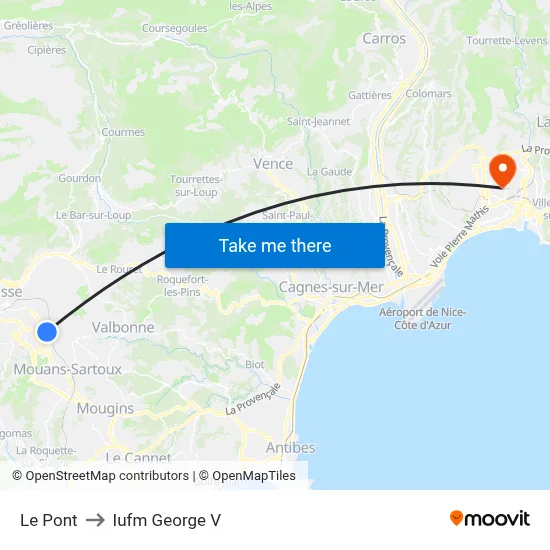 Le Pont to Iufm George V map
