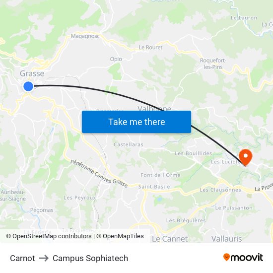 Carnot to Campus Sophiatech map