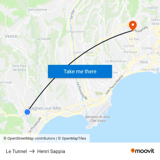 Le Tunnel to Henri Sappia map