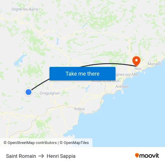 Saint Romain to Henri Sappia map