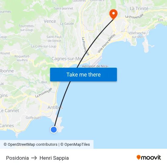 Posidonia to Henri Sappia map