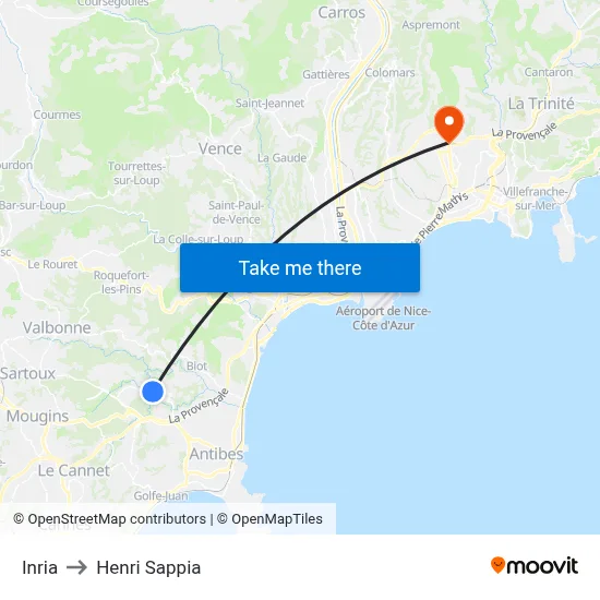 Inria to Henri Sappia map