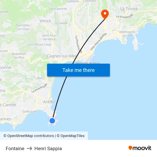 Fontaine to Henri Sappia map