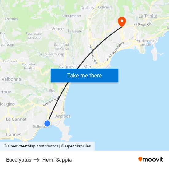 Eucalyptus to Henri Sappia map