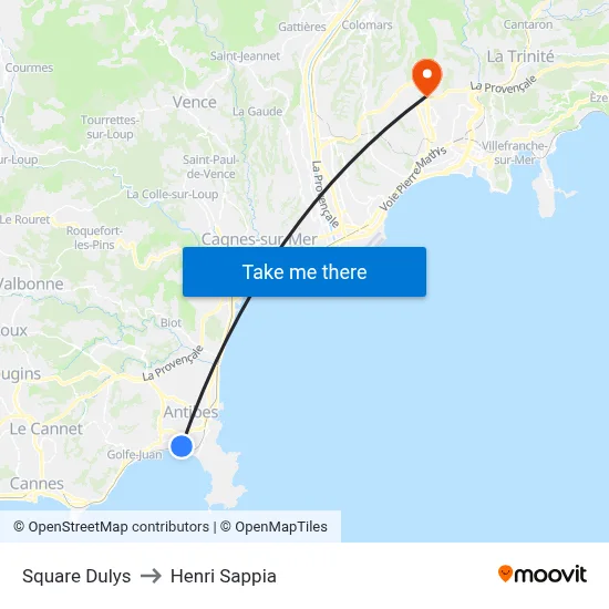 Square Dulys to Henri Sappia map