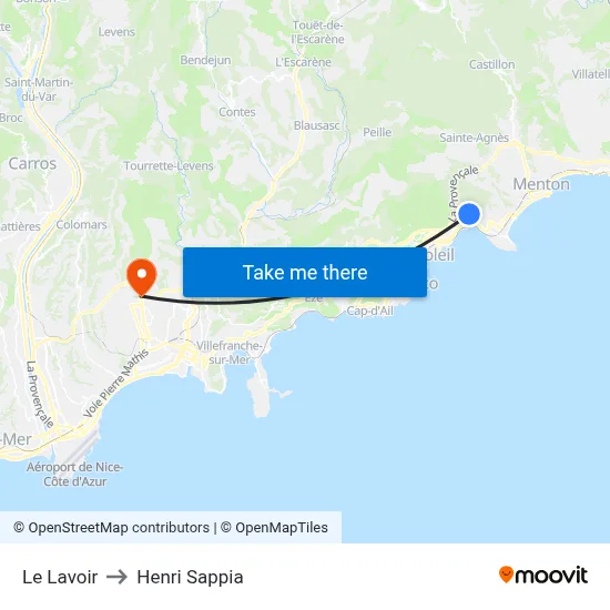 Le Lavoir to Henri Sappia map