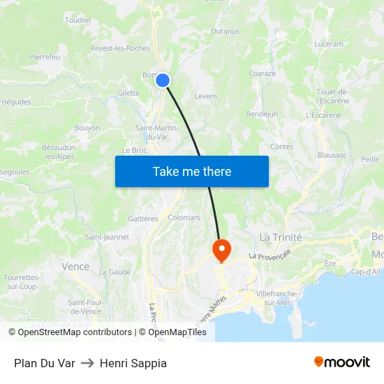 Plan Du Var to Henri Sappia map