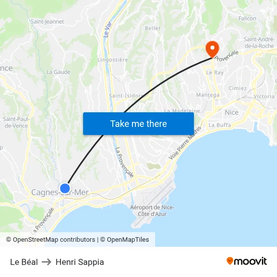 Le Béal to Henri Sappia map