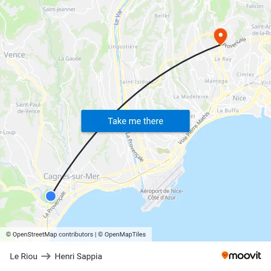 Le Riou to Henri Sappia map