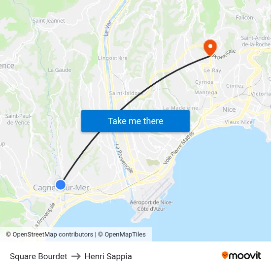 Square Bourdet to Henri Sappia map