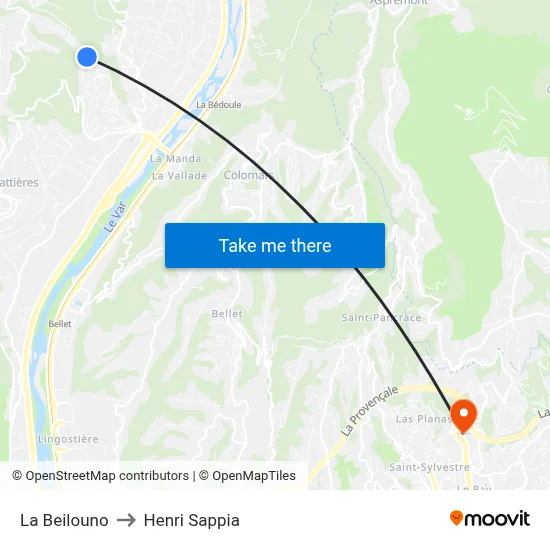 La Beilouno to Henri Sappia map