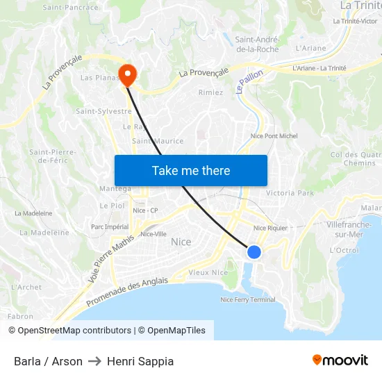 Barla / Arson to Henri Sappia map