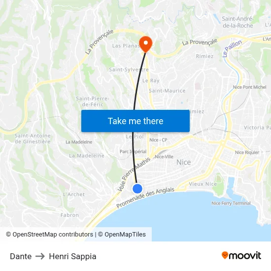 Dante to Henri Sappia map