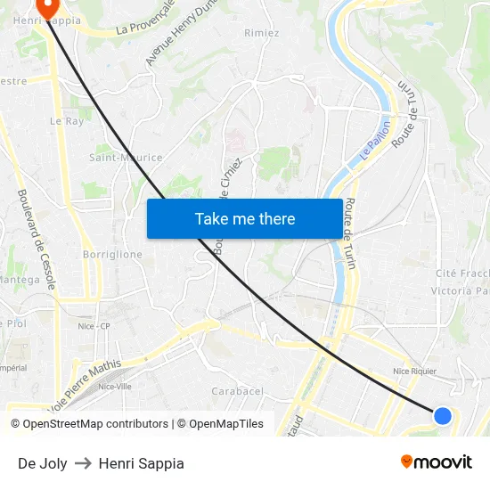 De Joly to Henri Sappia map