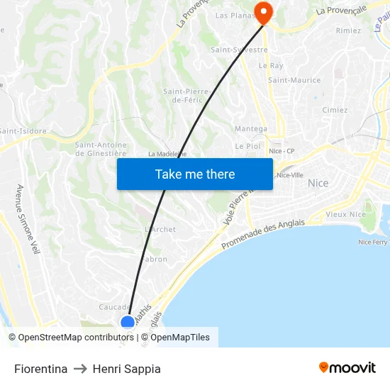 Fiorentina to Henri Sappia map
