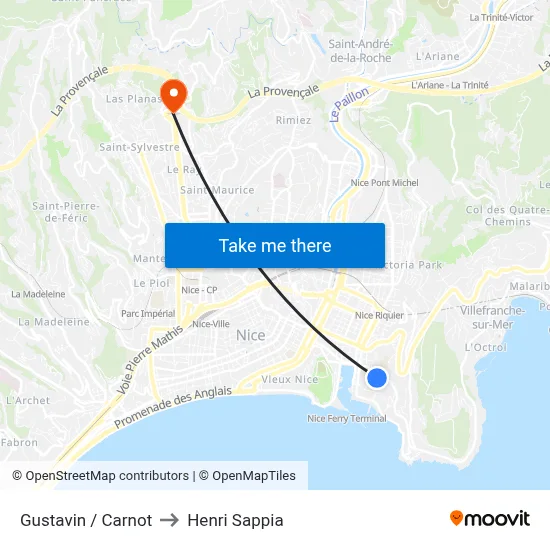 Gustavin / Carnot to Henri Sappia map