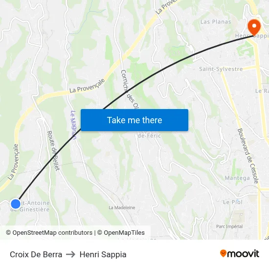 Croix De Berra to Henri Sappia map