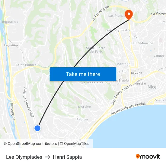 Les Olympiades to Henri Sappia map