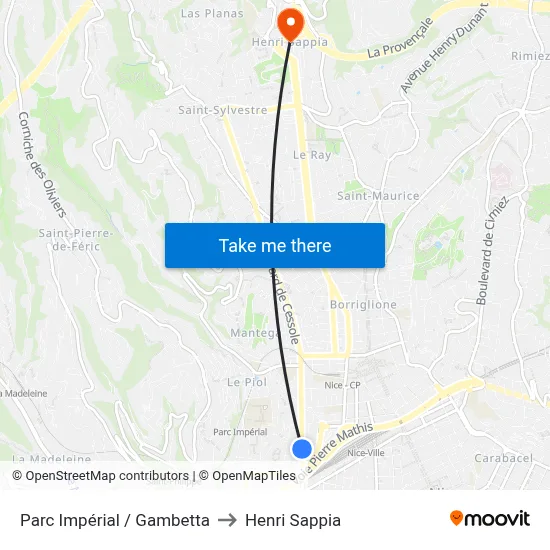 Parc Impérial / Gambetta to Henri Sappia map
